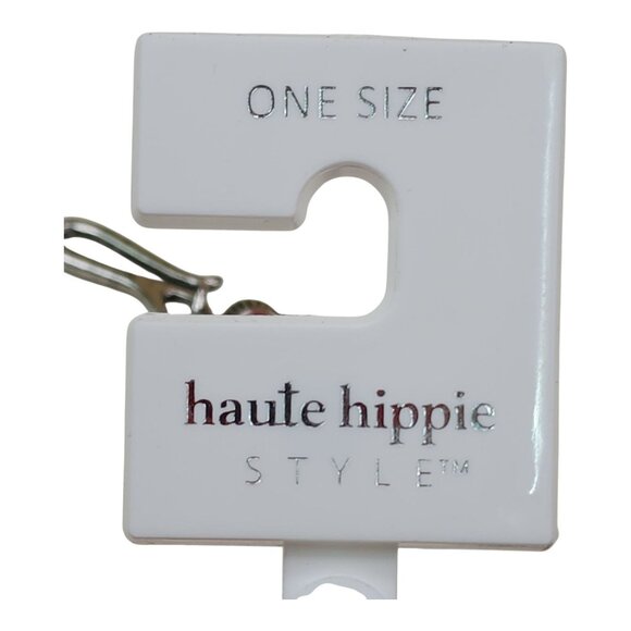 Haute Hippie Style Silver & Red Stone Chain Belt One Size Adjustable 41" Long - Picture 6 of 11